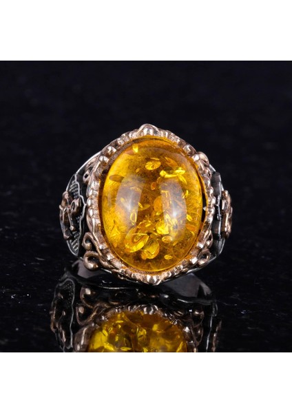 Bal Amber Yapay Taşlı Yüzük, 925 Ayar Gümüş Yüzük, Denizci Ahtapot Gümüş Yüzük - Çeşitli & Farklı Koleksiyon indirimleri