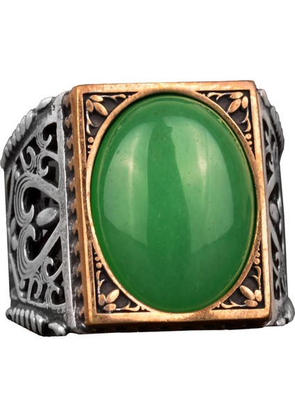 Doğal Taş Yüzük, 925 Ayar Gümüş Yüzük (Jade)