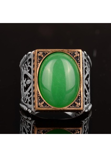 Doğal Taş Yüzük, 925 Ayar Gümüş Yüzük (Jade) modelleri