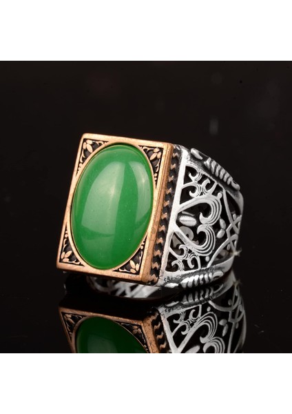 Doğal Taş Yüzük, 925 Ayar Gümüş Yüzük (Jade) indirimleri