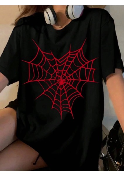 Baskılı T-Shirt - Siyah