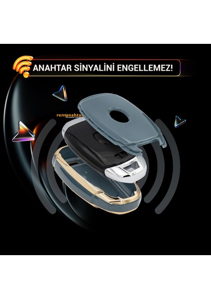 Kona 3 Buton Smart Nano Anahtar Kılıfı Mavi