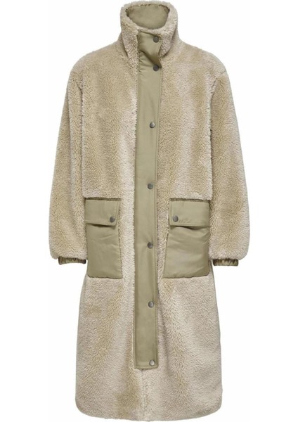 15325211 Onlsascha Contrast Sherpa Jacket cc Otw Kadın Kürklü Kaban