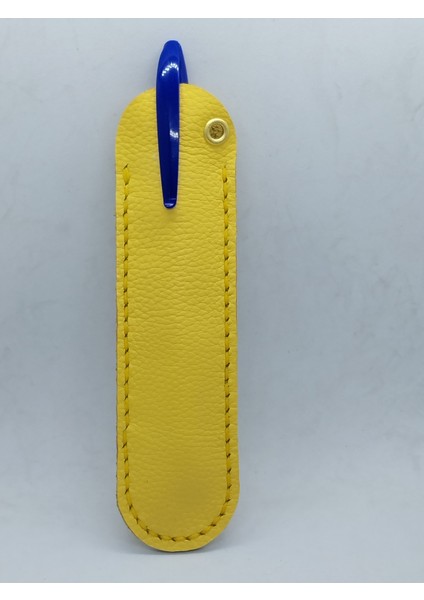 Hakiki Deri Sarı Renkli Sarı Kenar Dikişli El Yapımı Kalemlik fiyatları