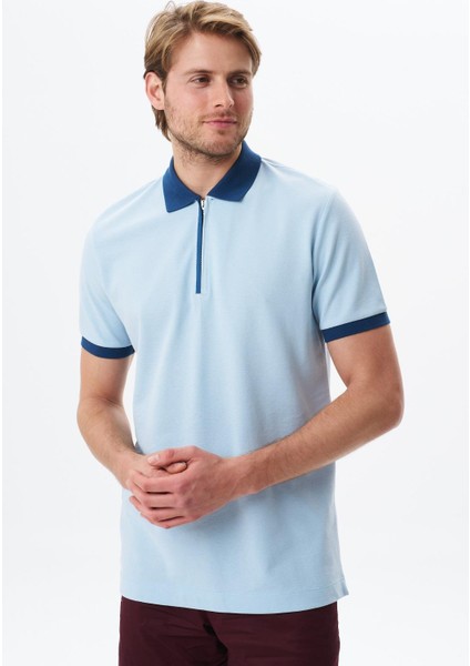 Erkek Regular Fit Basic Pamuk Pike Fermuarlı Polo Yaka Tişört Y29374354302 modelleri