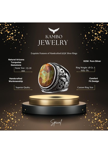 Erkekler Için Turkuaz Taş Yüzük, 925 Ayar Gümüş El Yapımı Ejderha Ölçeği Tasarımı, Modern Stil Şifa Kristali Takı (Stil-3) fiyatları