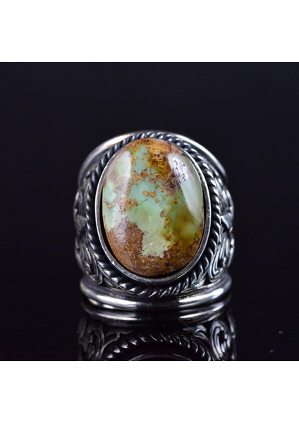 Erkekler Için Turkuaz Taş Yüzük, 925 Ayar Gümüş El Yapımı Ejderha Ölçeği Tasarımı, Modern Stil Şifa Kristali Takı (Stil-3) modelleri