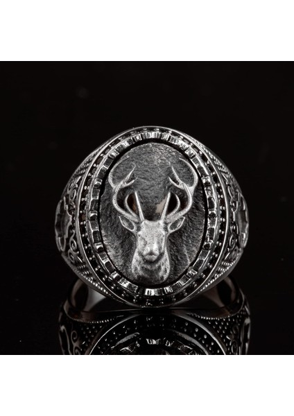 925 Ayar Gümüş Erkek Geyik Yüzük - Cesur ve Ihtişamlı Tasarım, Günlük Kullanım ve Özel Günler Için Ideal modelleri