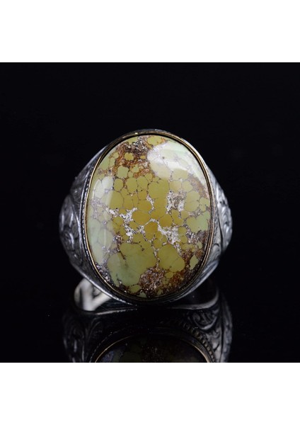 Doğal Arizona Turkuaz Taş Yüzük, Büyük Yüzük, 925 Ayar Gümüş Yüzük Erkekler Için modelleri