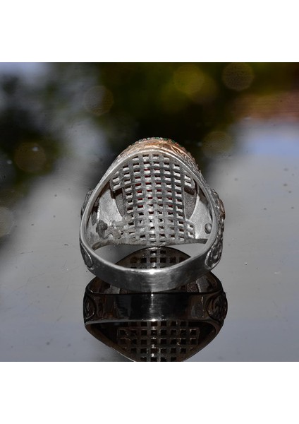 El Yapımı Doğal Kırmızı Mercan Yüzük | 925 Ayar Gümüş Erkek Yüzüğü | Tutku ve Enerji Tasarımı indirimleri