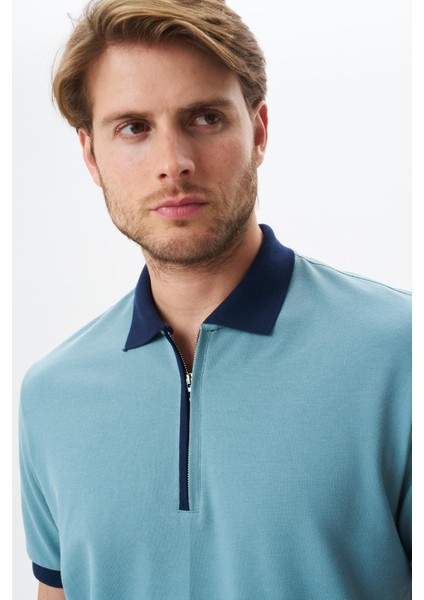 Erkek Regular Fit Basic Pamuk Pike Fermuarlı Polo Yaka Tişört Y29374354302 fiyatları