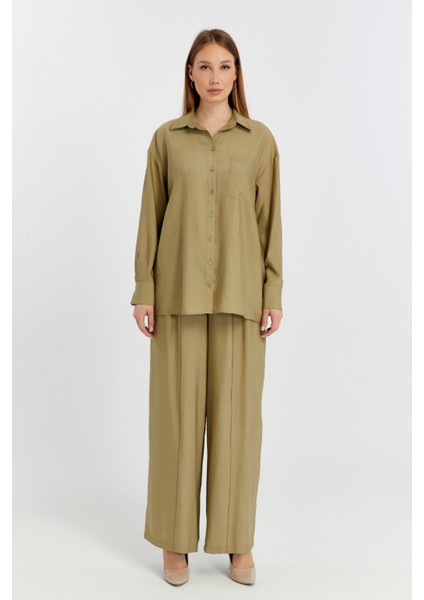 Kadın Haki Casual Oversize/geniş Kalıp Gömlek modelleri