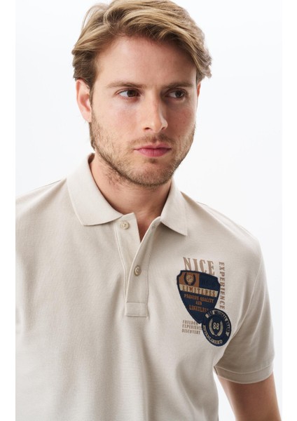 Erkek Yazı Baskılı Regular Fit % 100 Pamuk Pike Polo Yaka Tişört Y29374355802 fiyatları