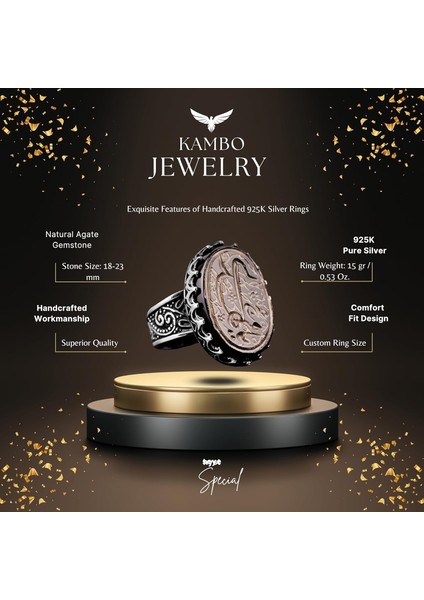 Doğal Akik Taşlı Yüzük, Islami Yüzük, 925 Ayar Gümüş Erkek Yüzüğü fiyatları