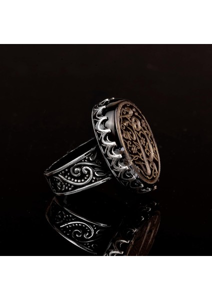 Doğal Akik Taşlı Yüzük, Islami Yüzük, 925 Ayar Gümüş Erkek Yüzüğü fırsatları