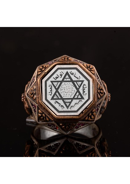 David Of Star Solomon Tılsım Yüzüğü - 925 Ayar Gümüş Erkek Yüzüğü fırsatları