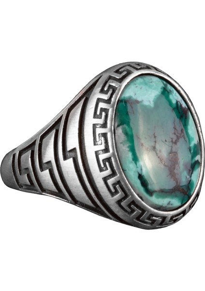 Doğal Arizona Turkuaz Taş Yüzük, 925 Ayar Gümüş Yüzük Erkekler Için