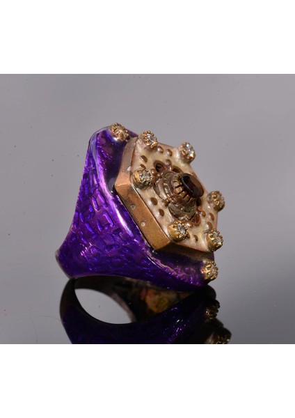 Doğal Garnet Taşı Sterlin Gümüş Unisex Yüzük - El Yapımı Büyük Yüzük fırsatları