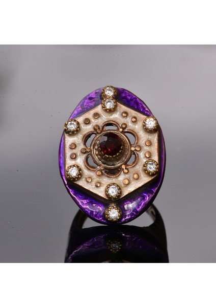 Doğal Garnet Taşı Sterlin Gümüş Unisex Yüzük - El Yapımı Büyük Yüzük indirimleri