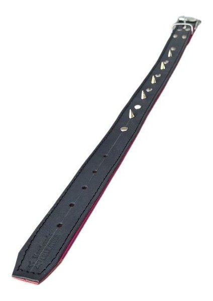 El Yapımı Gerçek Deri Orta Irk Yumuşak Dokulu 3,5 x 60 cm Ebatlarında Metal Süslü Köpek Tasması fırsatları