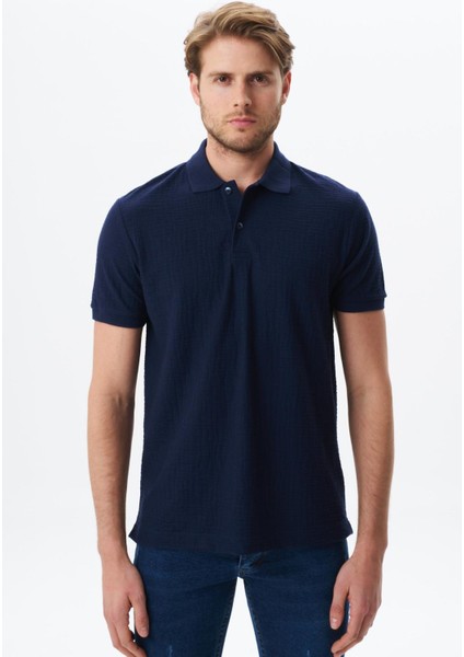 Erkek Basic Regular Fit Jakarlı Süprem Polo Yaka Tişört Y29374356302