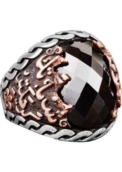 Siyah Taş Erkek Yüzük, 925 Ayar Gümüş Erkek Yüzük