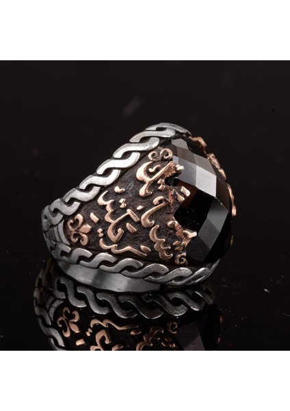 Siyah Taş Erkek Yüzük, 925 Ayar Gümüş Erkek Yüzük fırsatları