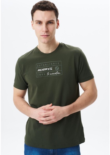 Erkek Regular Fit Baskılı Süprem Bisiklet Yaka Tişört Y29344453702 modelleri