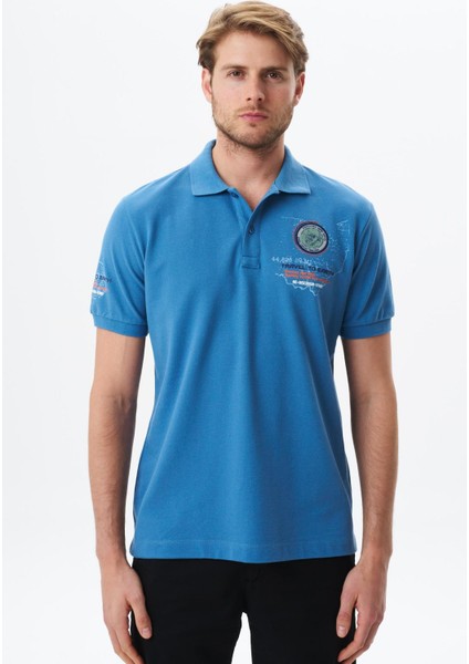Erkek Regular Fit Baskılı % 100 Pamuk Pike Polo Yaka Tişört Y29374355102