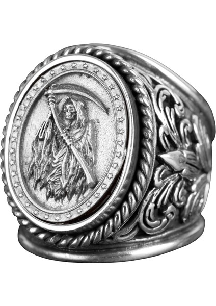 925 Ayar Gümüş Yüzük, El Yapımı Ölüm Meleği Yüzüğü Erkekler Için, Ölüm Meleği Yüzüğü