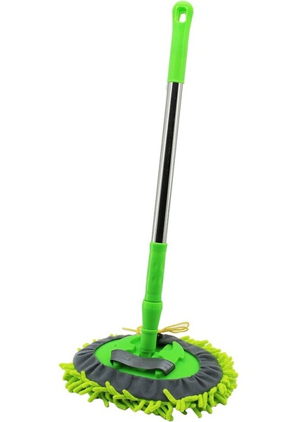 25CM - Oval Makarna Mop Renkli Mikrofiber 180° Hareketli - Uzayan Metal Saplı= 54--90CM (4767)
