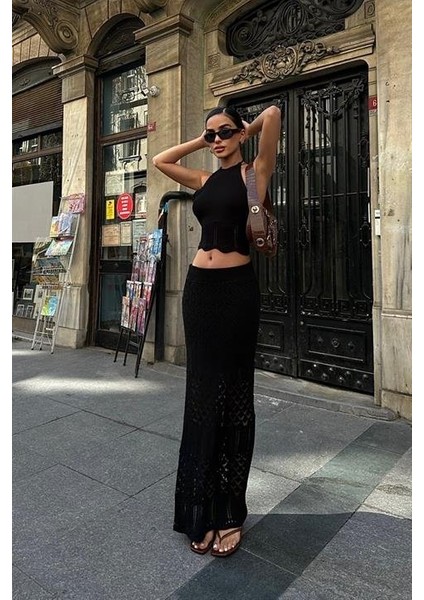 Adela Kroşe Etek Takım 9504-01