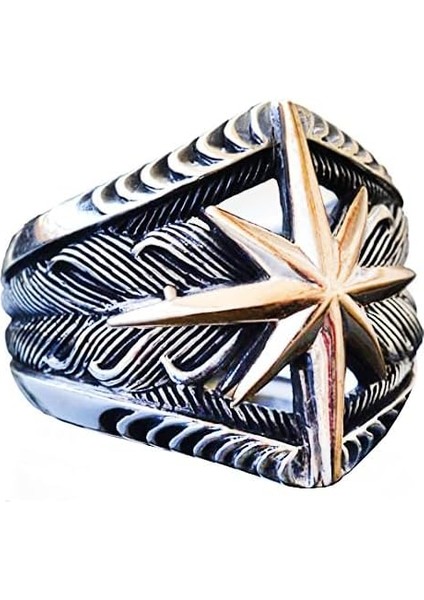 Pusula Yüzüğü - 925 Ayar Gümüş Erkek Pusula Yüzüğü