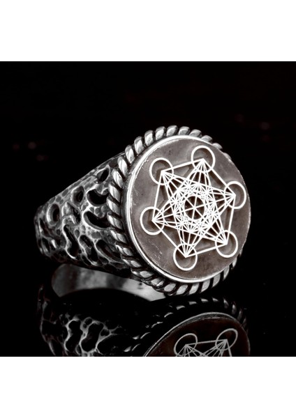 Metatron Yüzüğü, Helatron Küp Kutsal Geometri, Tılsım Yüzüğü, 925 Ayar Gümüş Yüzük fiyatları