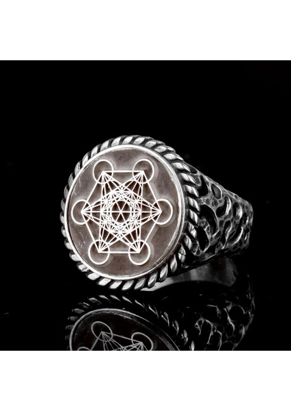 Metatron Yüzüğü, Helatron Küp Kutsal Geometri, Tılsım Yüzüğü, 925 Ayar Gümüş Yüzük fırsatları