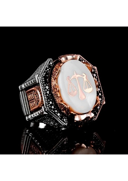 Terazi Yüzüğü, Adalet Figürü, 925 Ayar Gümüş Erkek Yüzüğü fırsatları