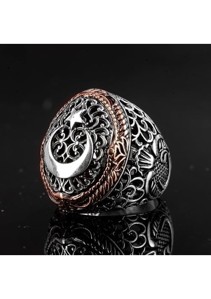 Gümüş Erkek Yüzük, Ay ve Yıldız Yüzüğü, Türk Barağı Yüzük fiyatları