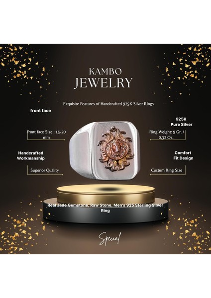 Ateşli Gümüş Yüzük - Sembollerle (Aslan) Erkek Yüzüğü fiyatları