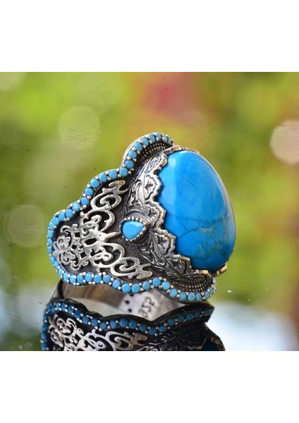 Turkuaz Yüzük Erkekler Için, Gümüş Turkuaz Yüzük, 925 Ayar Gümüş Erkek Yüzük, Büyük Yüzük fırsatları