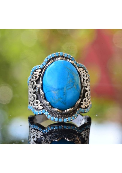 Turkuaz Yüzük Erkekler Için, Gümüş Turkuaz Yüzük, 925 Ayar Gümüş Erkek Yüzük, Büyük Yüzük indirimleri
