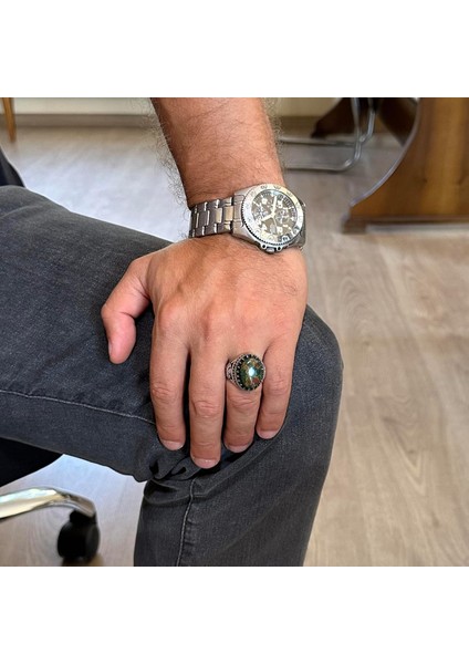 Doğal Taş Yüzük - El Yapımı Kartal Yüzüğü - 925 Ayar Gümüş Yüzük (Yeşil Kan Taşı) modelleri