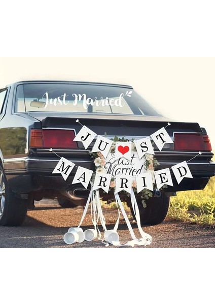 Dev Just Married Düğün Banner Afişi Kına Gecesi Bride To Be Bekarlığa Veda Süsü Kalın Karton 12PARÇA modelleri