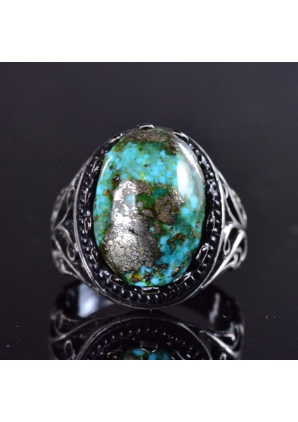 Arizona Turkuaz Taşlı Yüzük - Ayar Gümüş Erkek Yüzüğü modelleri