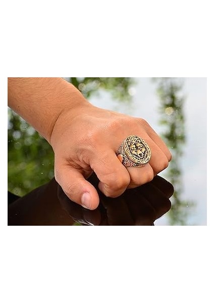 925K Katı Gümüş Erkek Kurt Yüzüğü - Gotik Burç Hayvan Tasarımı, El Yapımı Takı (Özelleştirilebilir) modelleri