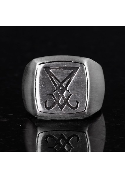 Sigil Yüzüğü, Lucifer Yüzüğü, Cadılık, Simya, Şeytani Erkek Yüzüğü, Kutsal Geometri, 925 Ayar Gümüş Yüzük fiyatları