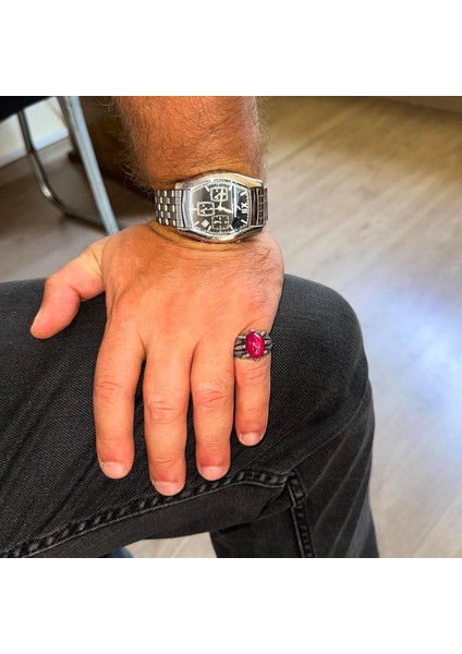 Gerçek Doğal Yıldız Yakutu Taşlı El Yapımı Gümüş Pençe Yüzük – Aslan Için Güç ve Cesaret modelleri