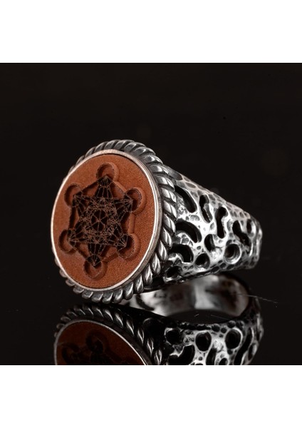 El Yapımı 925 Ayar Katı Gümüş Yüzük - Metatron'un Belirgin Mühür Tasarımı - Erkekler Için Özel Yüzük - Zamansız Zarafet ve Ona Hediye Edilecek Farklı Bir Seçenek indirimleri