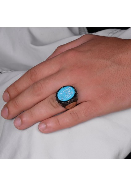 David Yıldızı Yüzüğü - El Yapımı Yüzük - 925 Ayar Gümüş Erkek Yüzüğü (Islami Hat) modelleri