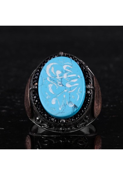 David Yıldızı Yüzüğü - El Yapımı Yüzük - 925 Ayar Gümüş Erkek Yüzüğü (Islami Hat) fırsatları