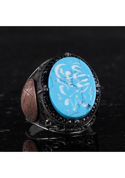 David Yıldızı Yüzüğü - El Yapımı Yüzük - 925 Ayar Gümüş Erkek Yüzüğü (Islami Hat) indirimleri